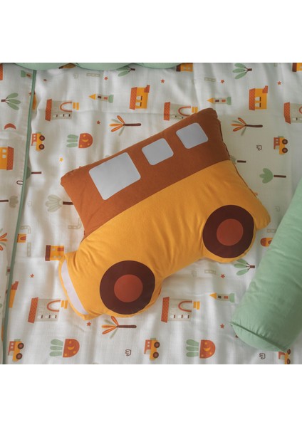 My City Araba Figür Yastığı – Montessori Temalı Sarı Minibüs Yastık | Çocuk Odası Dekoratif Uyku Arkadaşı modelleri