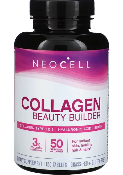 Collagen Beauty Builder 150 Tablet 3mg Biotin Sodyum Hyaluronic Vitamin C Alpha Lipoic