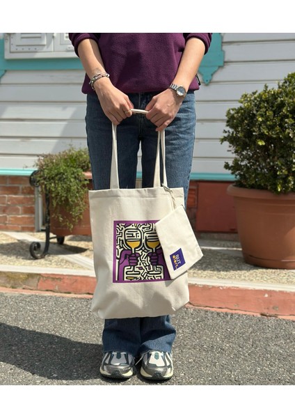 Dikey I %100 Ham Gabardin Kumaş Çanta I Celebration I 35X45CM Cüzdanlı Bez Çanta fiyatları