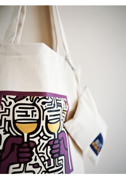 Dikey I %100 Ham Gabardin Kumaş Çanta I Celebration I 35X45CM Cüzdanlı Bez Çanta modelleri