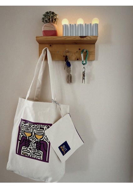 Dikey I %100 Ham Gabardin Kumaş Çanta I Celebration I 35X45CM Cüzdanlı Bez Çanta fırsatları