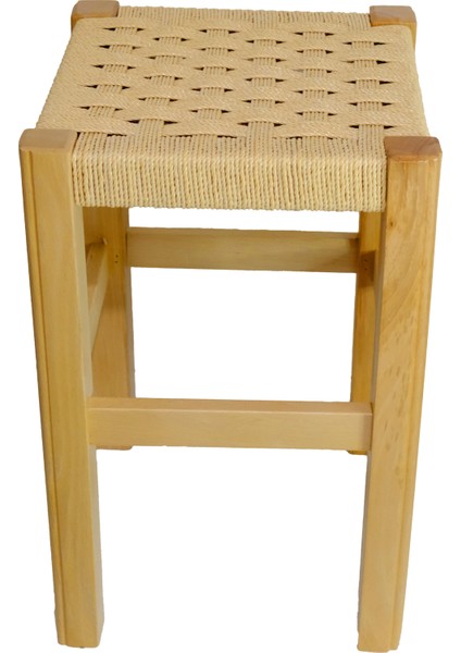 El Yapımı Ahşap Örmeli Hasır Tabure 45 cm | Şık ve Zarif Tasarım modelleri