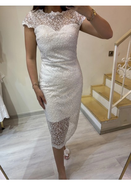 Dantelli Taş Detaylı Abiye fiyatları