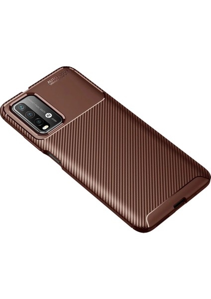 Xiaomi Redmi 9t Kılıf Auto Focus Karbon Kapak - Kahverengi fiyatları
