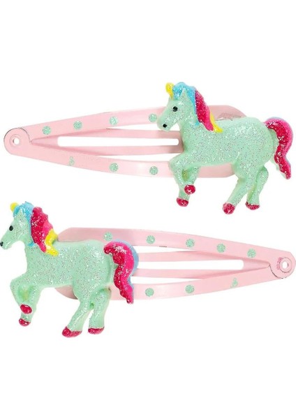 Unicorn Klipsli Toka - Pembe Mint Yeşili