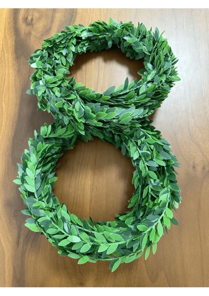 14 Metre Yeşil Yapraklı Tel Sarmaşık Dekoratif Çelenk - Esnek ve Dayanıklı, Ev ve Dış Mekan Süs