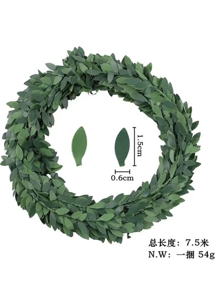 14 Metre Yeşil Yapraklı Tel Sarmaşık Dekoratif Çelenk - Esnek ve Dayanıklı, Ev ve Dış Mekan Süs fiyatları