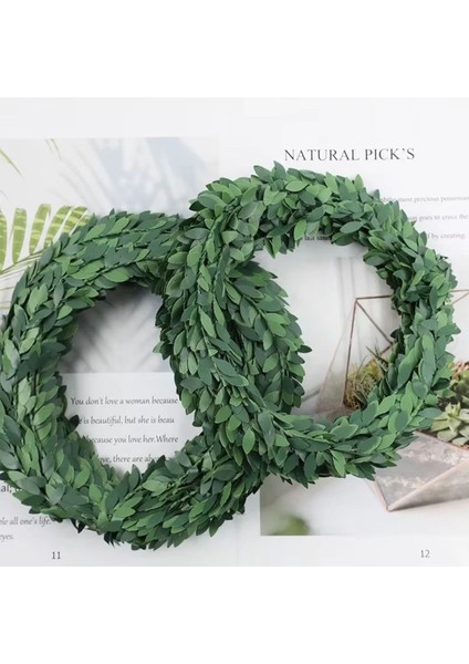 14 Metre Yeşil Yapraklı Tel Sarmaşık Dekoratif Çelenk - Esnek ve Dayanıklı, Ev ve Dış Mekan Süs fırsatları