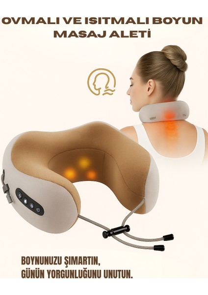 Isıtmalı Ovmalı Boyun Masaj Yastığı | Seyahat ve Ev Kullanımı Için Uygun | Şarjlı & Ergonomik Tasarım