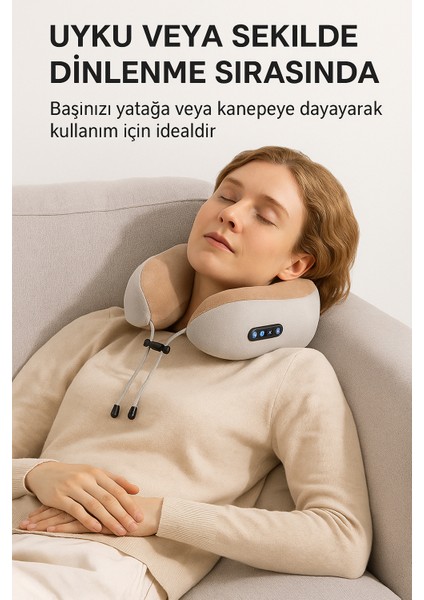 Isıtmalı Ovmalı Boyun Masaj Yastığı | Seyahat ve Ev Kullanımı Için Uygun | Şarjlı & Ergonomik Tasarım