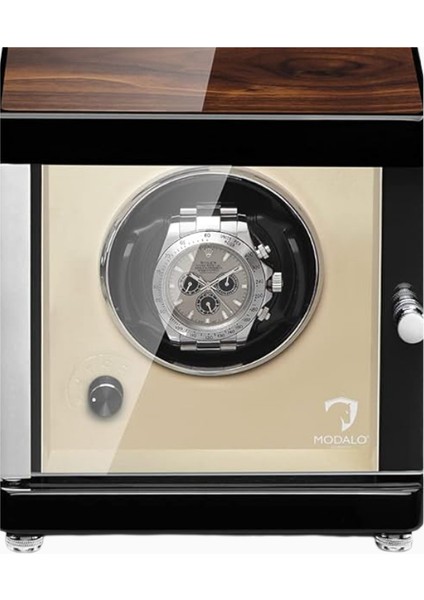 4’lü Otomatik Saat Döndürücü, Ceviz Ağacı Tasarım, Sessiz Motor, Lüks Ahşap Kasa