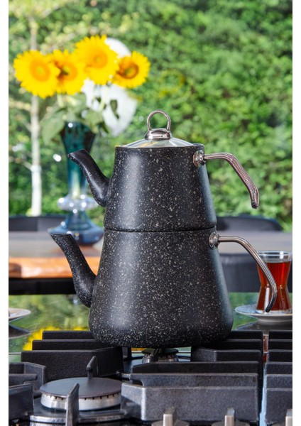 Bonjour Large Granit Kaplama Çaydanlık Takımı - Siyah fiyatları