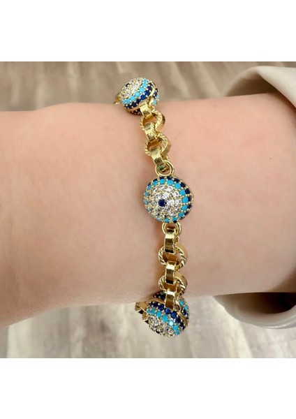 Nazar Boncuklu 3 Toplu Vip Xuping Çelik Bileklik 14K fiyatları