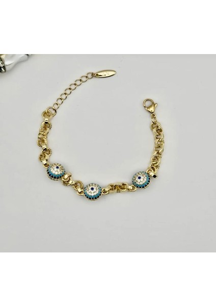 Nazar Boncuklu 3 Toplu Vip Xuping Çelik Bileklik 14K modelleri