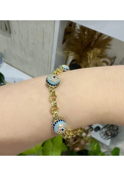 Nazar Boncuklu 3 Toplu Vip Xuping Çelik Bileklik 14K fırsatları