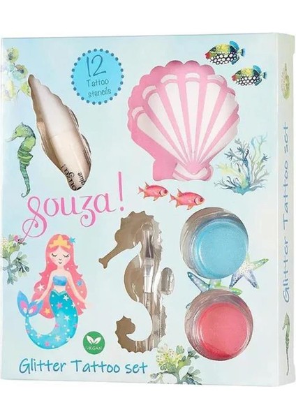 Pırıltılı Dövme Seti - Deniz Kızı