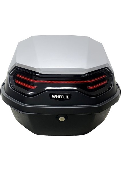 XT08-SW 32 Litre Motosiklet Arka Çanta Gümüş Beyaz Parlak Su Geçirmez ABS Çift Kilitleme Üniversal fiyatları