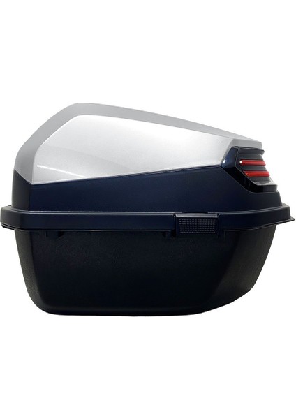 XT08-SW 32 Litre Motosiklet Arka Çanta Gümüş Beyaz Parlak Su Geçirmez ABS Çift Kilitleme Üniversal