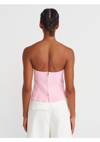 50880 Straplez Peplum Top-Toz Pembe fiyatları