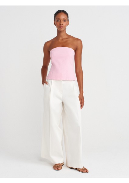 50880 Straplez Peplum Top-Toz Pembe fırsatları