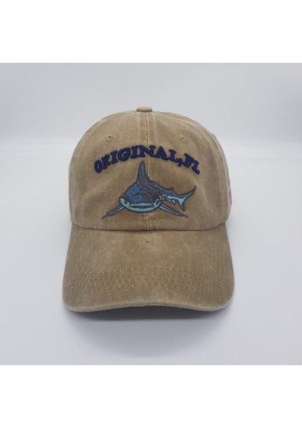 Köpekbalığı Nakışlı Vintage Yıkamalı Şapka fiyatları