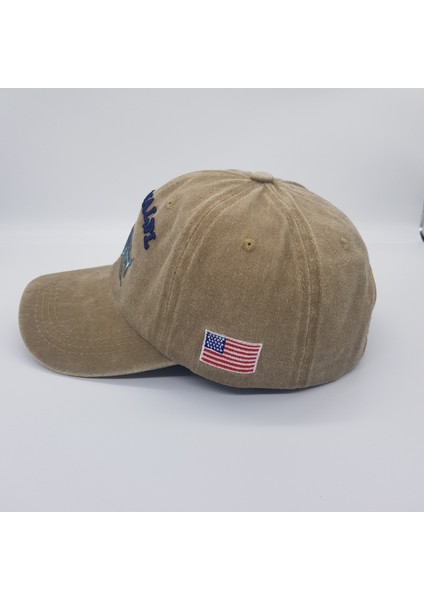 Köpekbalığı Nakışlı Vintage Yıkamalı Şapka modelleri