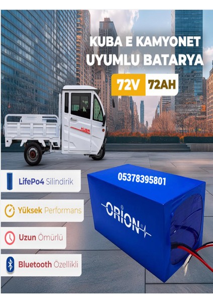 Kuba Elektrikli Kamyonet Uyumlu 72V 72AH Lifepo4 Lityum Akü Bluetooth Destekli Hafif ve Uzun Ömürlü