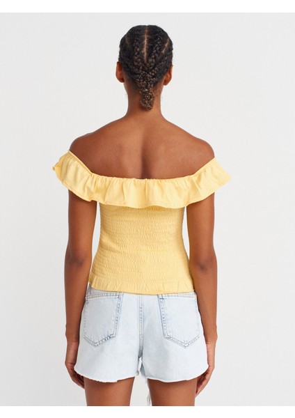 31902 Omuzları Açık Fırfırlı Top-Sarı fiyatları