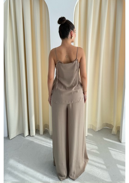 Camel Askılı Bluz Pantolon Takım indirimleri