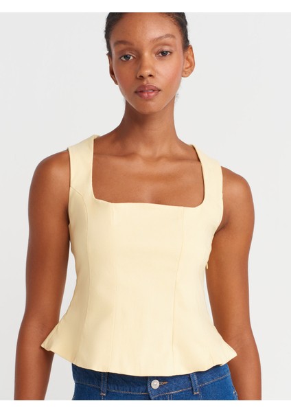 50860 Peplum Korse Top-Açık Sarı modelleri