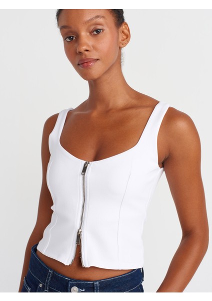 31978 Fermuarlı Top-Beyaz modelleri