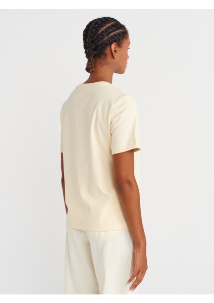 31763 Bisiklet Yaka T-Shirt-Açık Sarı fiyatları