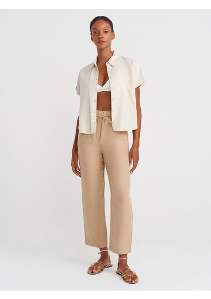 72143 Bağcıklı Jogger Pantolon-Camel