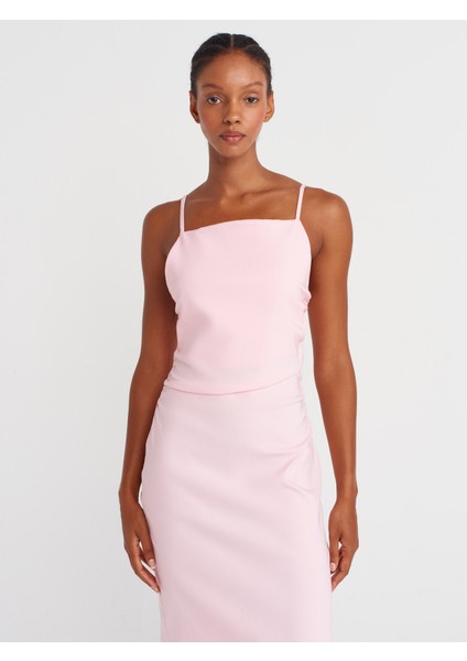 91479 Büzgülü Midi Elbise-Toz Pembe modelleri