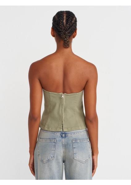 50880 Straplez Peplum Top-Çağla fiyatları