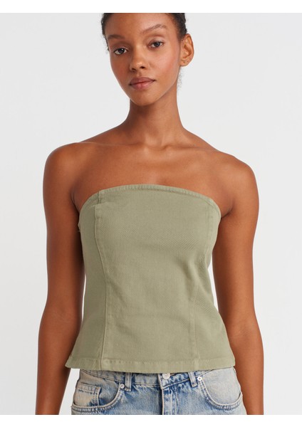 50880 Straplez Peplum Top-Çağla modelleri