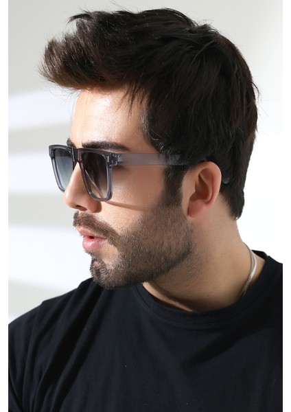 Unisex Gri Kare Aksesuarlı UV400 Güneş Gözlüğü 23024 C5 E modelleri
