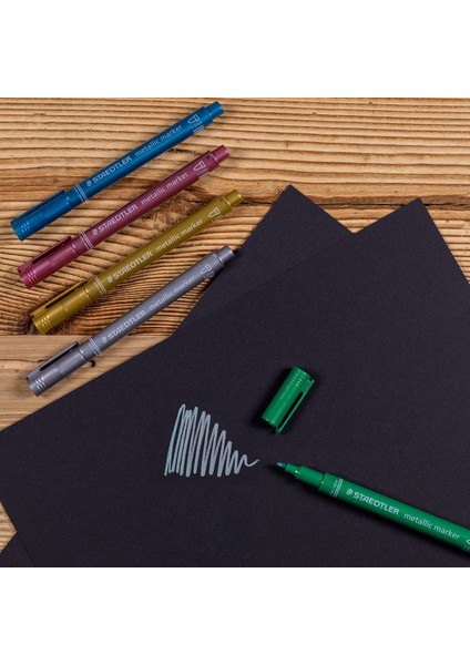 & WizDesign 8323-S Metalik Markör Seti – (5’li Veya 6’lı + Pigment Liner Hediyeli)