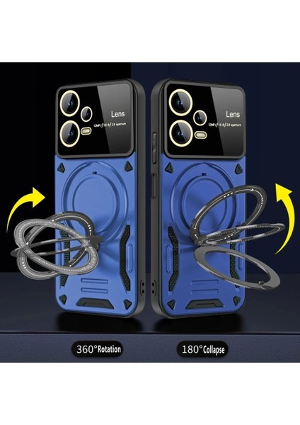 Xiaomi Redmi Note 12 Pro 5g Kılıf Joy Lens Standlı Kapak - Lacivert fiyatları