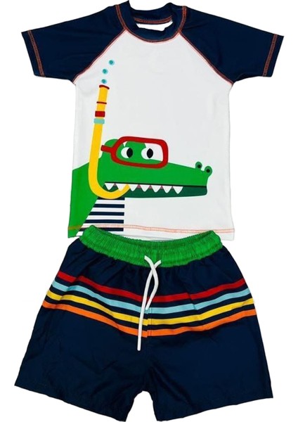 Erkek Çocuk 2'li Mayo Takımı (Şort-Tişört) 3-10 Yaş 12269