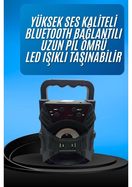 Işıklı Bluetooth Hoparlör Ses Bombası Taşınabilir Yüksek Ses Radyo Özelliği