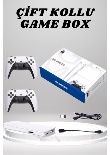 4K 3D Hd Görüntü Kablosuz Çift Kollu 20.000 Oyunlu Retro Oyun Konsolu Tv Box