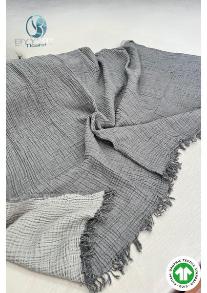 %100 Pamuk Müslin Plaj Havlusu Antrasit Gri 120X200 - Antrasit Gri fiyatları