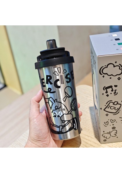 Karikatür Kahve Fincanı Vakumlu Pipet Dak Paslanmaz Çelik Su Dağı Hediyelik Daklar (Yurt Dışından)