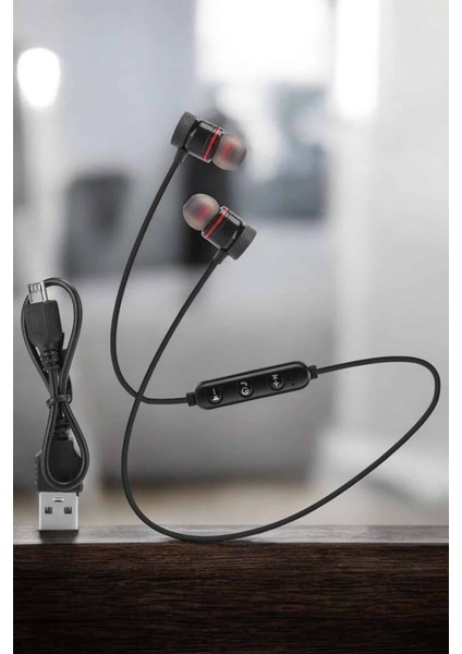 Mikrofonlu Kablosuz Sport Kulak Içi Mıknatıslı Kulaklık