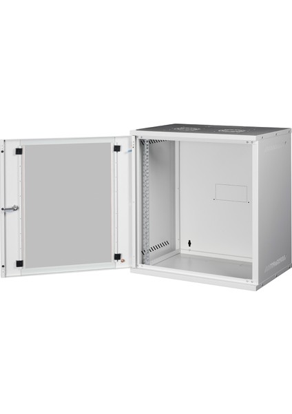 - 12U 19" Cam Kapaklı Duvar Tipi Rack Kabinet – Genişlik: 544 mm | Derinlik: 400 mm – Açık Gri (Demonte) modelleri