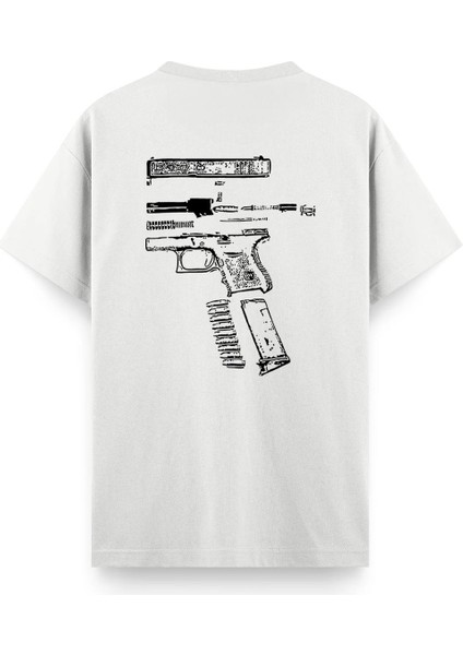 Glock Sırt Baskılı Bisiklet Yaka Erkek Tshirt