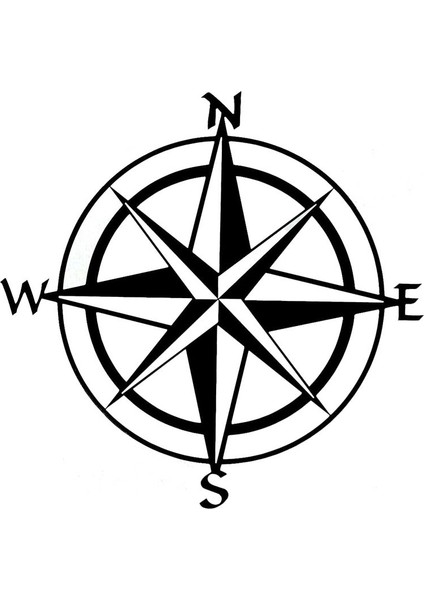 Buyuk Pusula Oto Sticker Siyah 28X28CM