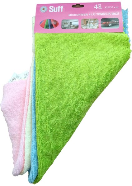 Suff Mikrofiber Oto Temizlik Bezi Havlu 4 Lu 32X32CM