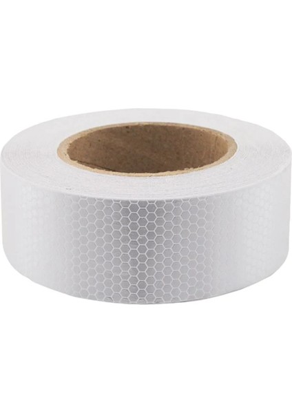 Petekli Reflektif Fosfor Serit Bant Reflektor Beyaz 5cm x 25 Metre